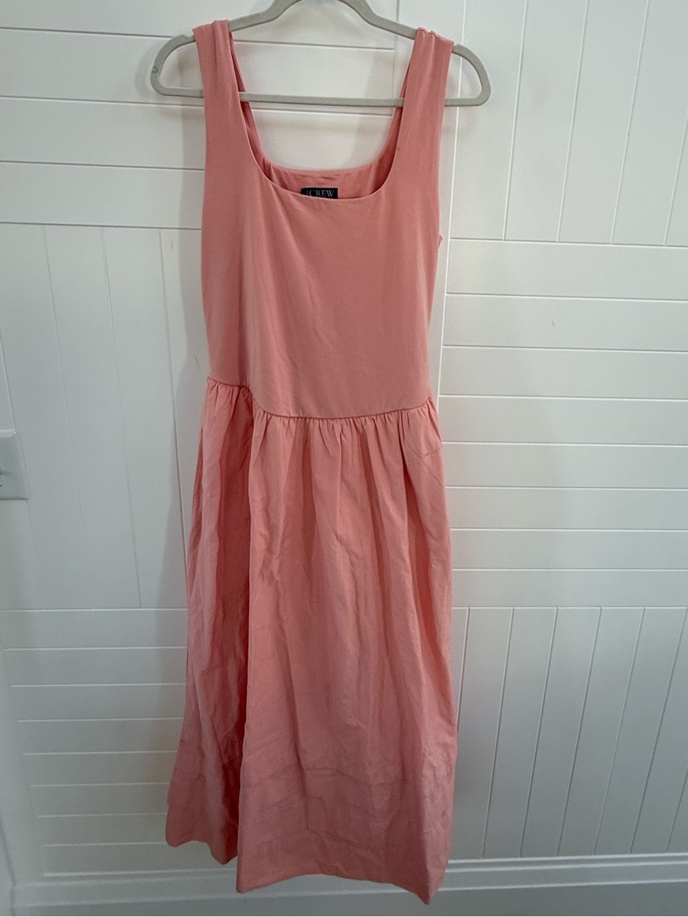 J. Crew Pink Sleeveless Maxi Dress with Gathered Waist
